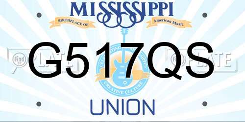 G517QS Mississippi License Plate