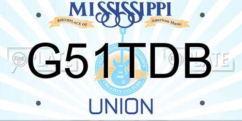 G51TDB Mississippi License Plate