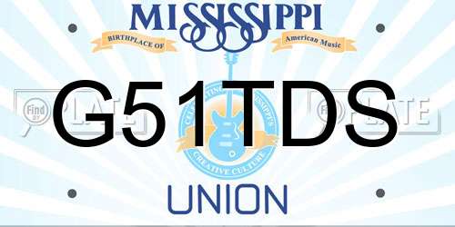 G51TDS Mississippi License Plate
