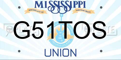 G51TOS Mississippi License Plate