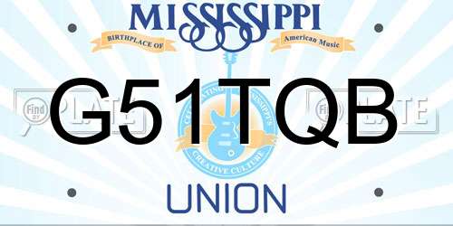 G51TQB Mississippi License Plate