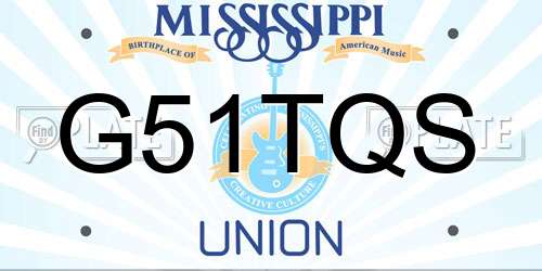 G51TQS Mississippi License Plate