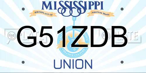G51ZDB Mississippi License Plate