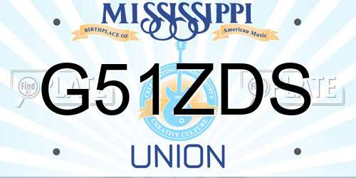 G51ZDS Mississippi License Plate