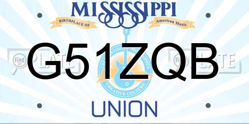 G51ZQB Mississippi License Plate