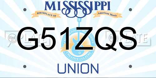 G51ZQS Mississippi License Plate