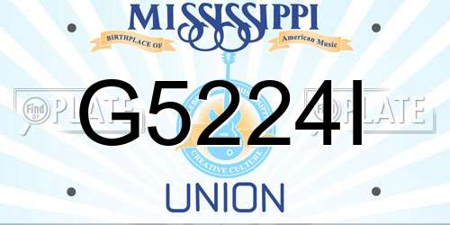 G5224I Mississippi License Plate
