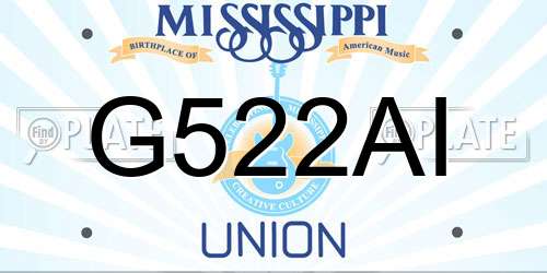 G522AI Mississippi License Plate