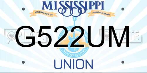 G522UM Mississippi License Plate