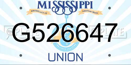 G526647 Mississippi License Plate