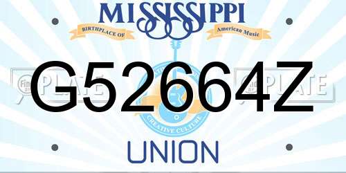 G52664Z Mississippi License Plate