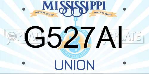 G527AI Mississippi License Plate