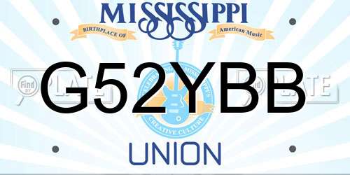 G52YBB Mississippi License Plate