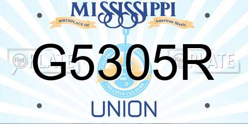 G5305R Mississippi License Plate