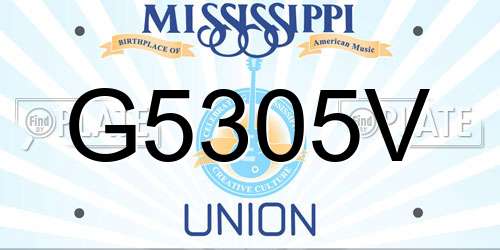G5305V Mississippi License Plate