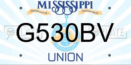G530BV Mississippi License Plate