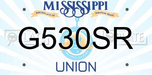 G530SR Mississippi License Plate