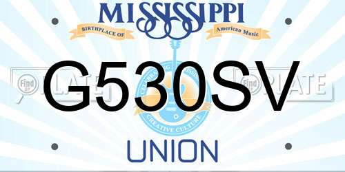 G530SV Mississippi License Plate