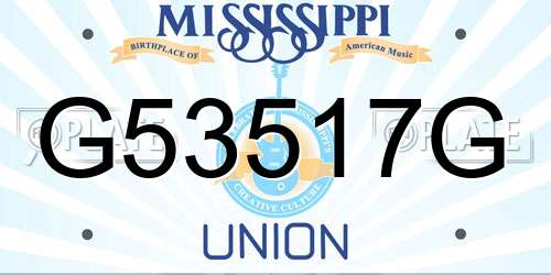 G53517G Mississippi License Plate