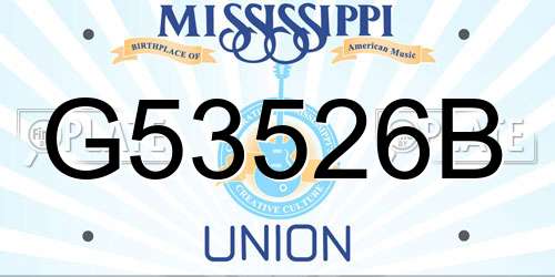 G53526B Mississippi License Plate