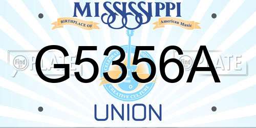 G5356A Mississippi License Plate