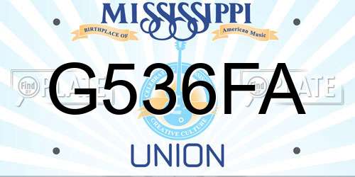 G536FA Mississippi License Plate