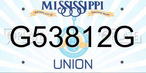 G53812G Mississippi License Plate