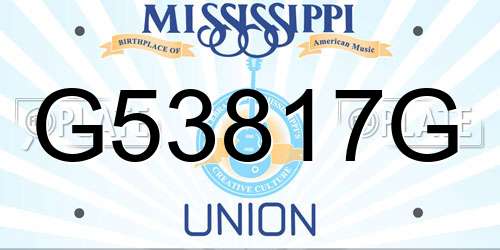 G53817G Mississippi License Plate