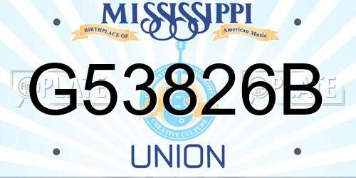 G53826B Mississippi License Plate