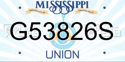 G53826S Mississippi License Plate