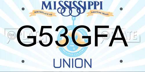 G53GFA Mississippi License Plate