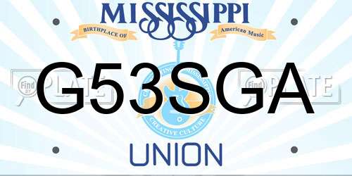 G53SGA Mississippi License Plate