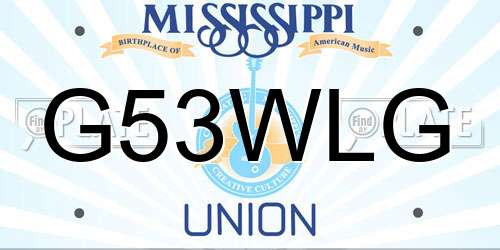 G53WLG Mississippi License Plate