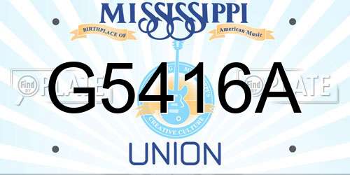 G5416A Mississippi License Plate