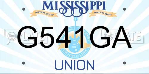 G541GA Mississippi License Plate