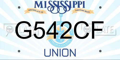 G542CF Mississippi License Plate