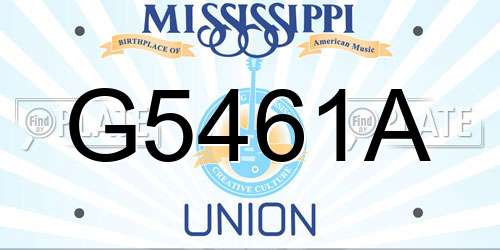 G5461A Mississippi License Plate