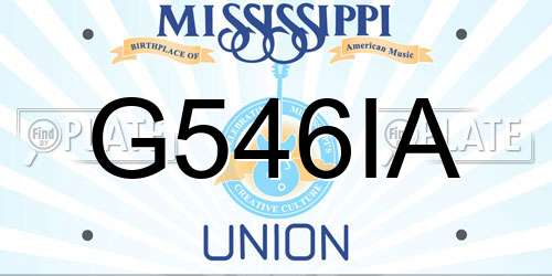 G546IA Mississippi License Plate
