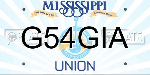 G54GIA Mississippi License Plate
