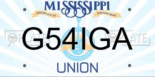 G54IGA Mississippi License Plate