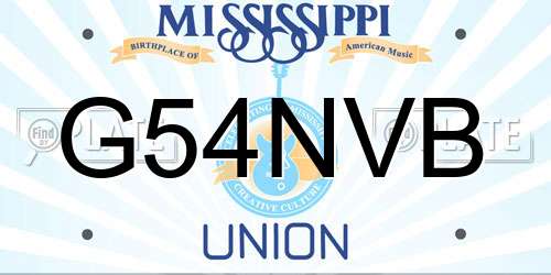 G54NVB Mississippi License Plate