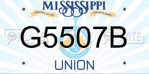 G5507B Mississippi License Plate