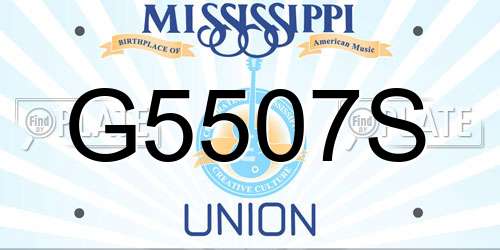 G5507S Mississippi License Plate