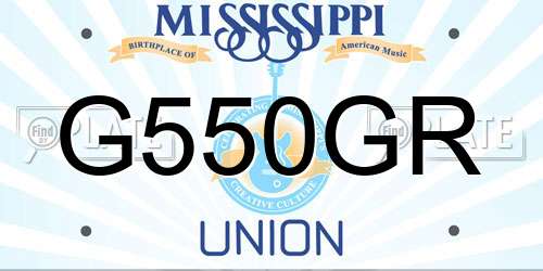 G550GR Mississippi License Plate