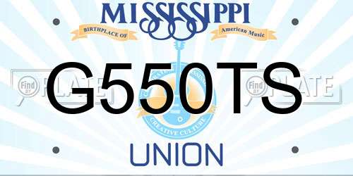 G550TS Mississippi License Plate