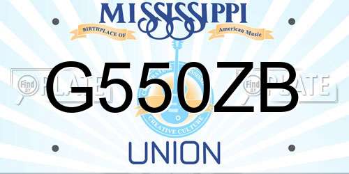 G550ZB Mississippi License Plate