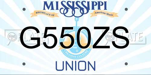G550ZS Mississippi License Plate