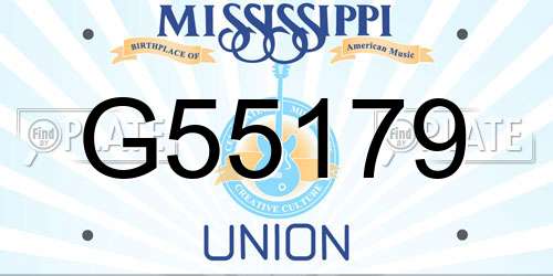 G55179 Mississippi License Plate