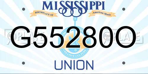 G55280O Mississippi License Plate