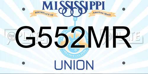 G552MR Mississippi License Plate